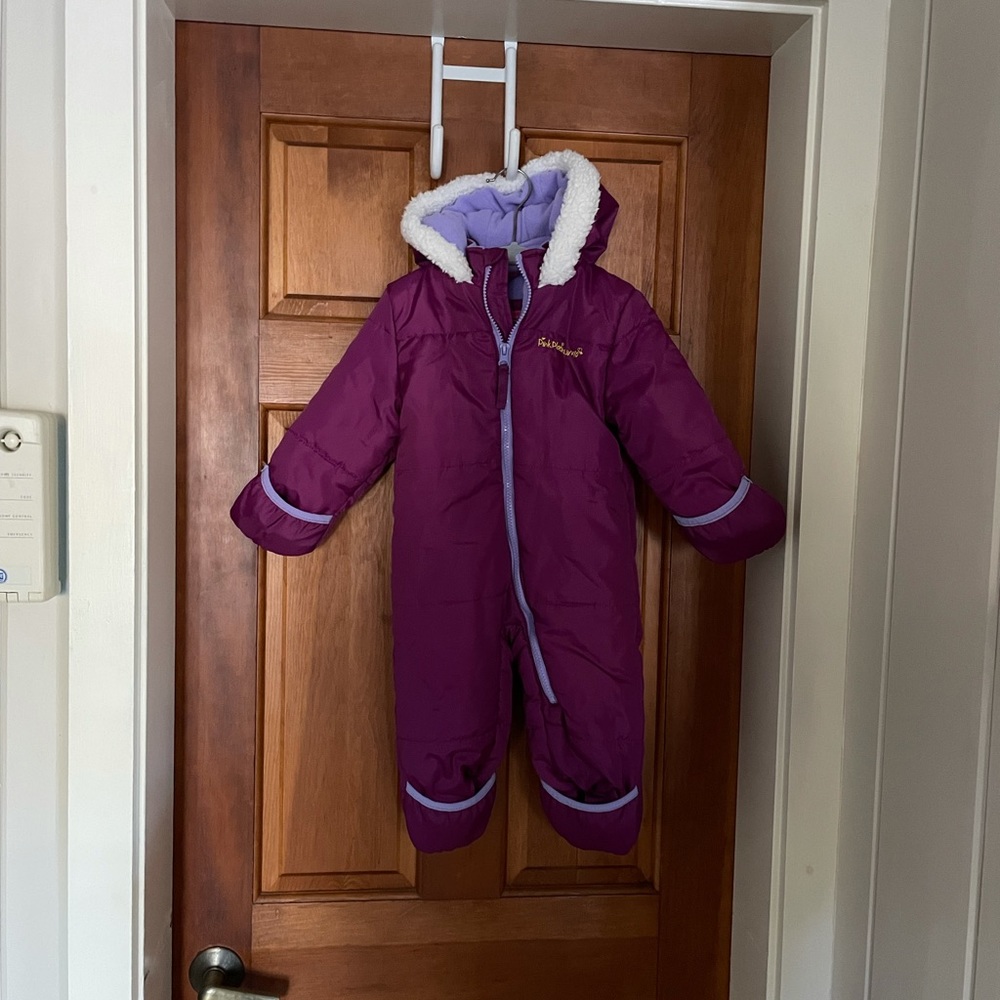 Pink Platinum Baby Girls' One-Piece Puffer Winter Snowsuit with Hood (12-18M)